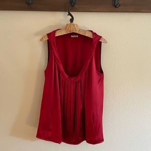 MIU MIU red silk sleeveless top